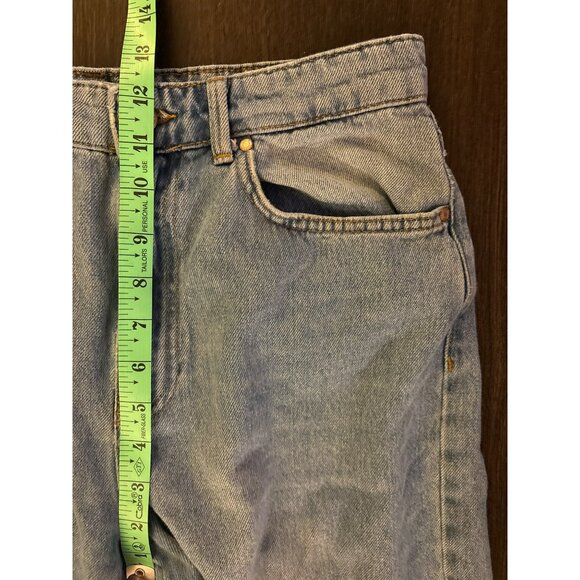 Stradivarius Light Wash Distressed Wide-Leg High-Rise Jeans USA Size 10 - Picture 6 of 7